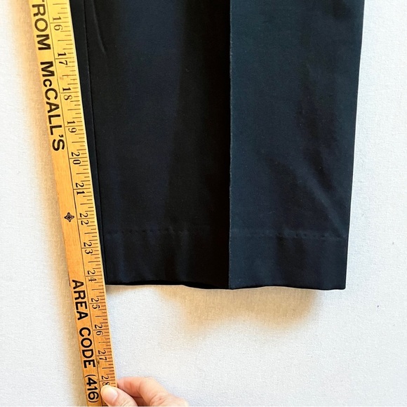 M Siamo Solid Black Ribbed Knit Waist Straight Leg Trouser Pants Sz 6 - Picture 9 of 11